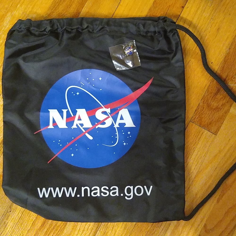 NASA bag and pin